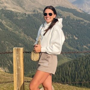 White Cropped Hoodie